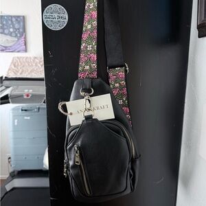 Antik Kraft Black Bag with Colorful Strap